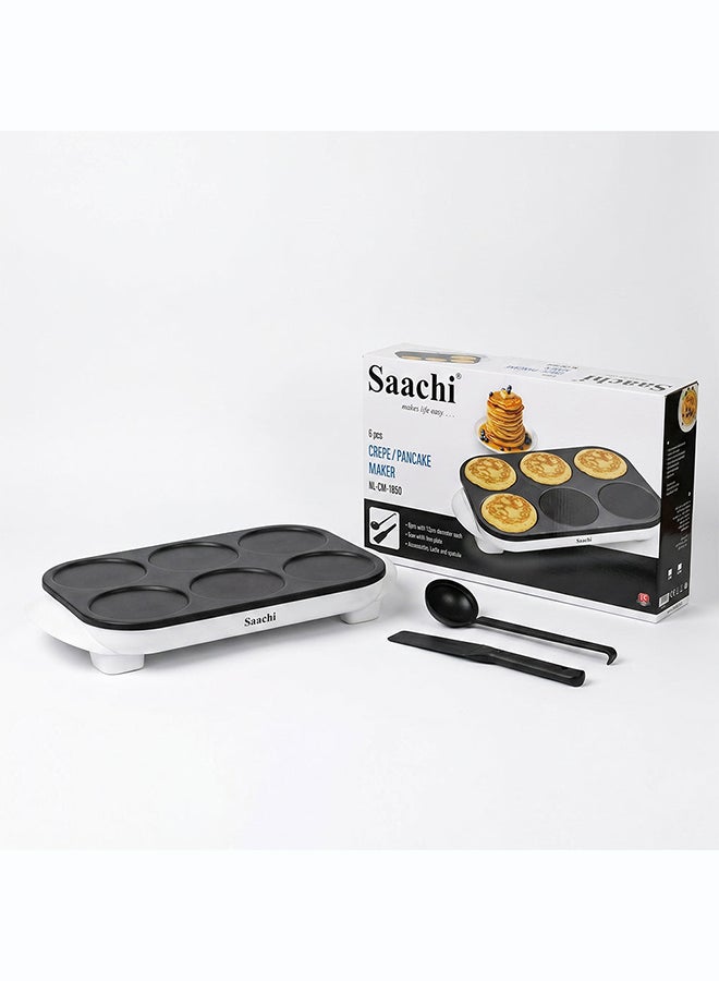 ساتشي ماكينة صنع البان كيك والكريب الصغير 2 في 1 طراز NL-CM-1850-WH 1000 W NL-CM-1850-WH أبيض - Image 2