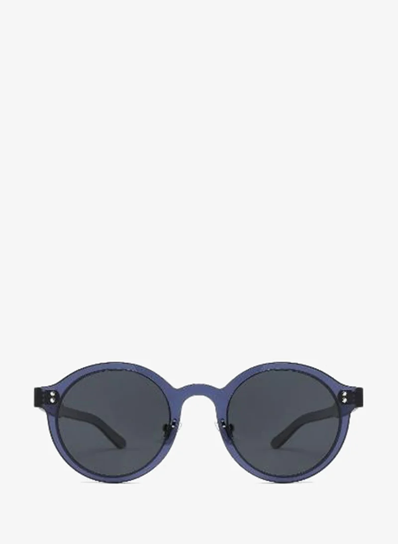 لي كوبر Polarized Sunglasses Navy Frame Gradient Grey Mirror Lens 48mm  - LCW10716C1
