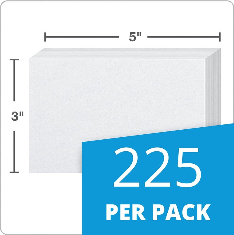 True-Ally unruled Index Flash Cards - 3x5 inch, White, 300 Cards, 200 GSM - with Free Binder Rings for Short Notes, cue Cards, Cheat Sheets, exam, Interview Preparation (3x5 inch Plain - 300 Sheets) - Image 2