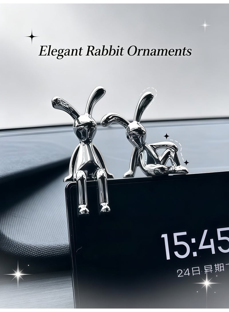 BlueHole Light Luxury Style Double Rabbit Car Decoration, Adding Points to The Atmosphere Inside The Car. Creative Decoration is Not Monotonous - Image 2