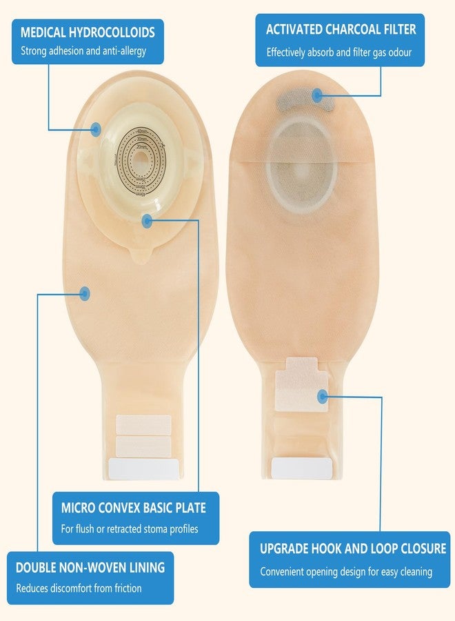 KONWEDA 10 PCS Colostomy Bags, Convex One-Piece Ostomy Bags Drainable Pouches with Belt Buckle, Cut-to-Fit, Max 45mm - Image 2