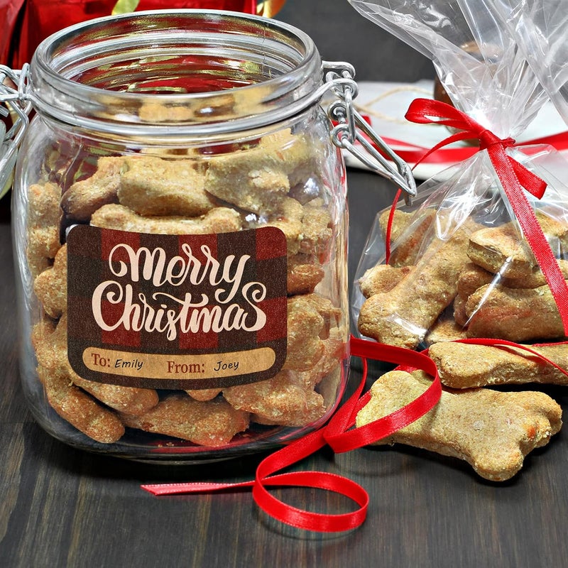 كلاراكو 400 قطعة من ملصقات كرافت عيد الميلاد اللاصقة وعلامات هدايا عيد الميلاد 6 أنماط ملصقات اسم عيد الميلاد مستطيلة زينة لأكواب وزجاجات وصناديق ولوازم مكتبية لعيد الميلاد - Image 5