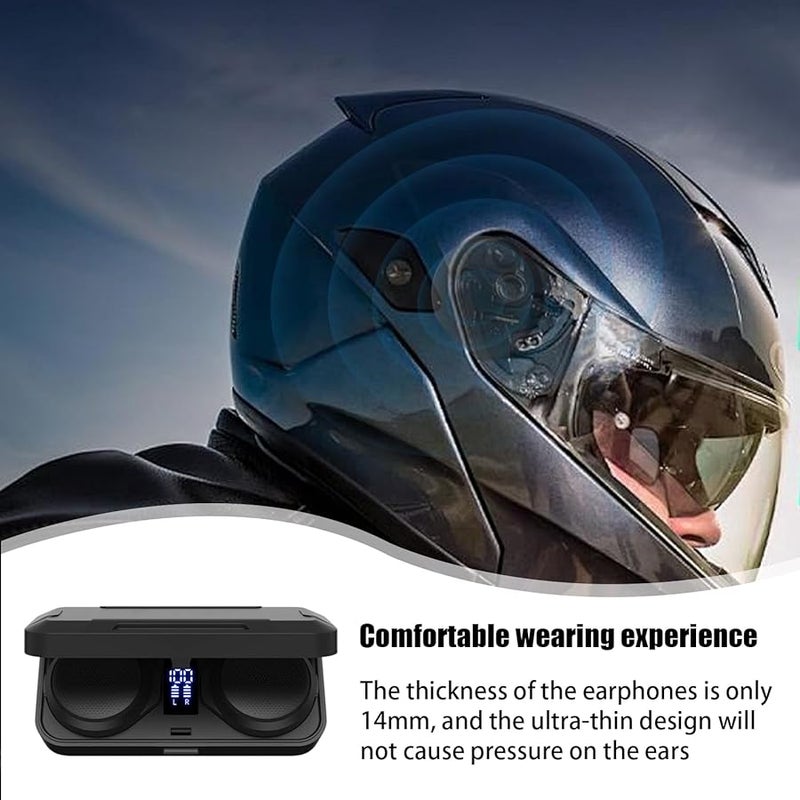 Wireless Noise Cancelling Headphones with LED Display and Charging Case for Travel Riding - Image 3