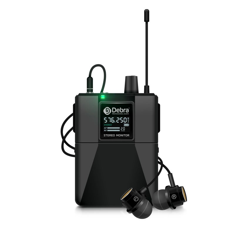 D Debra Pro ST-102 & ST-202 & M-PROI Stereo Wireless in Ear Monitor System Bodypack Receiver, Performance with 100 Adjustable Frequencies, Can Not Be Used Alone(Only 1 Bodypack) - Image 1