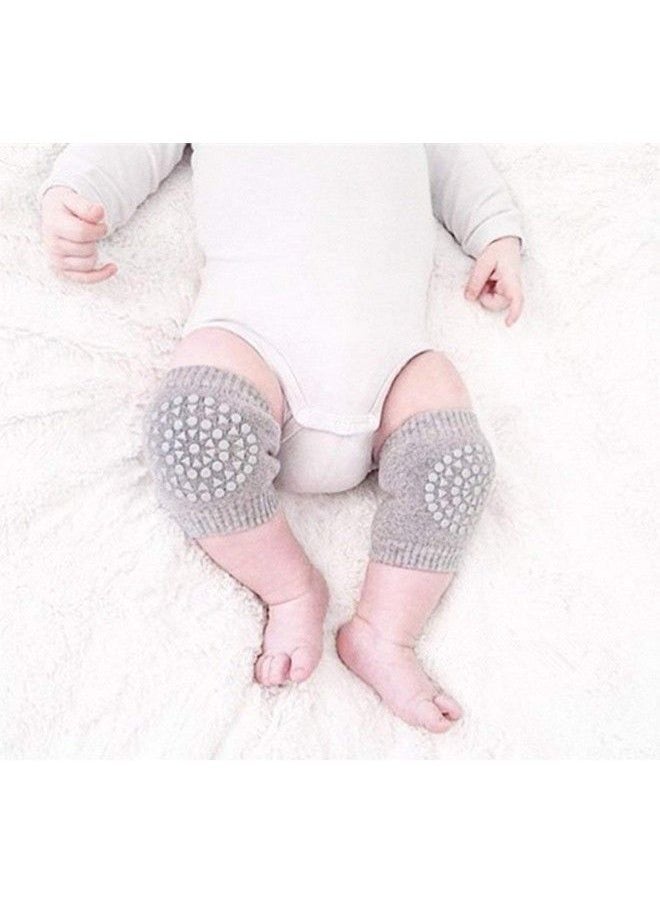 BabyMoon (Set Of 2 Baby Knee Pads For Crawling Antislip Padded Stretchable Elastic Cotton Soft Breathable Comfortable Knee Cap Elbow Safety Protector (Smoke Grey)  - Image 4