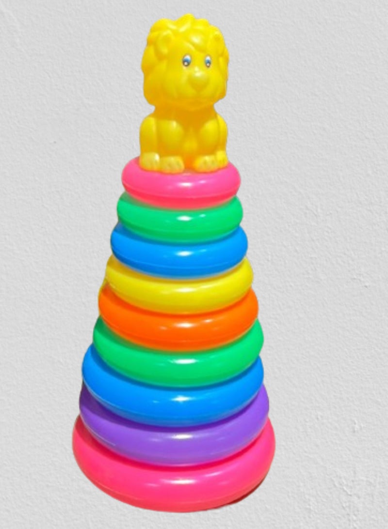 Stacking Colourful Teddy Rings for Growing Babies,Toddlers - 5 Rings (Multicolor) (9 Rings)(10 Pieces) - Image 1