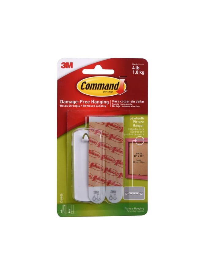 Command Saw Tooth Picture Hanger White Large - Image 1