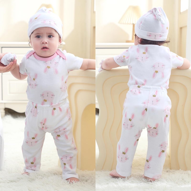 Ruliby Baby Girl Bodysuit and Pant Set Cotton Soft Newborn Clothes Outfits 0-3 month - Image 5