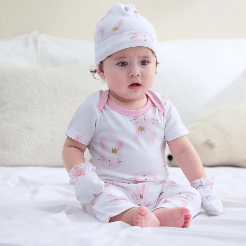 Ruliby Baby Girl Bodysuit and Pant Set Cotton Soft Newborn Clothes Outfits 0-3 month - Image 3