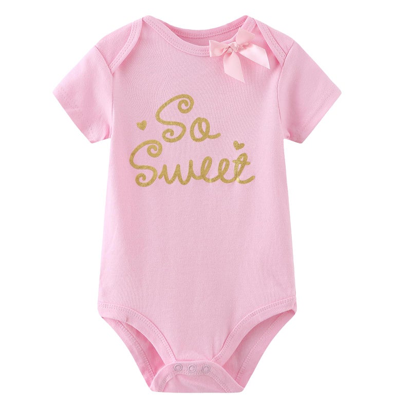 Ruliby Baby Girl Bodysuit and Pant Set Cotton Soft Newborn Clothes Outfits 0-3 month - Image 2