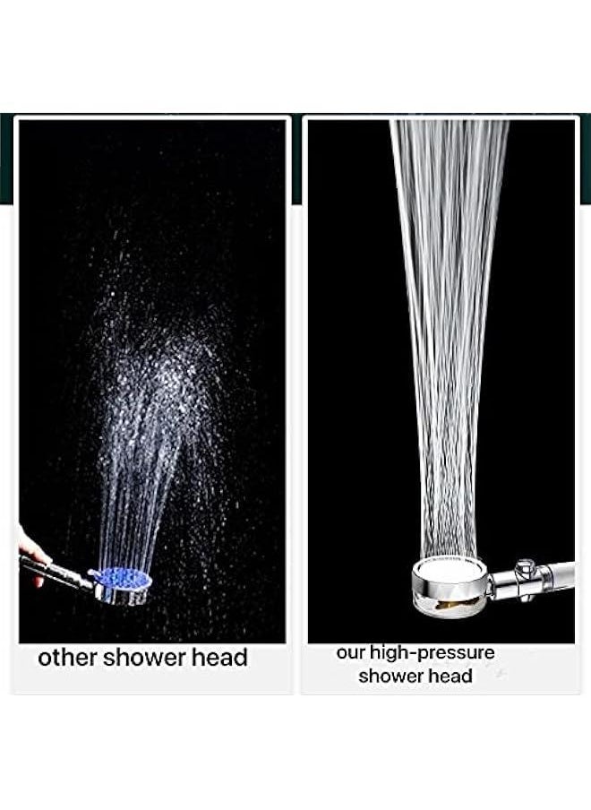 Generic - Turbo Propeller Driven Shower Head，vortex High-pressure shower head with 2 filter and Adjustable switch，Handheld Turbocharged turbo fan spa shower head，360 degree water saving shower head - Image 1