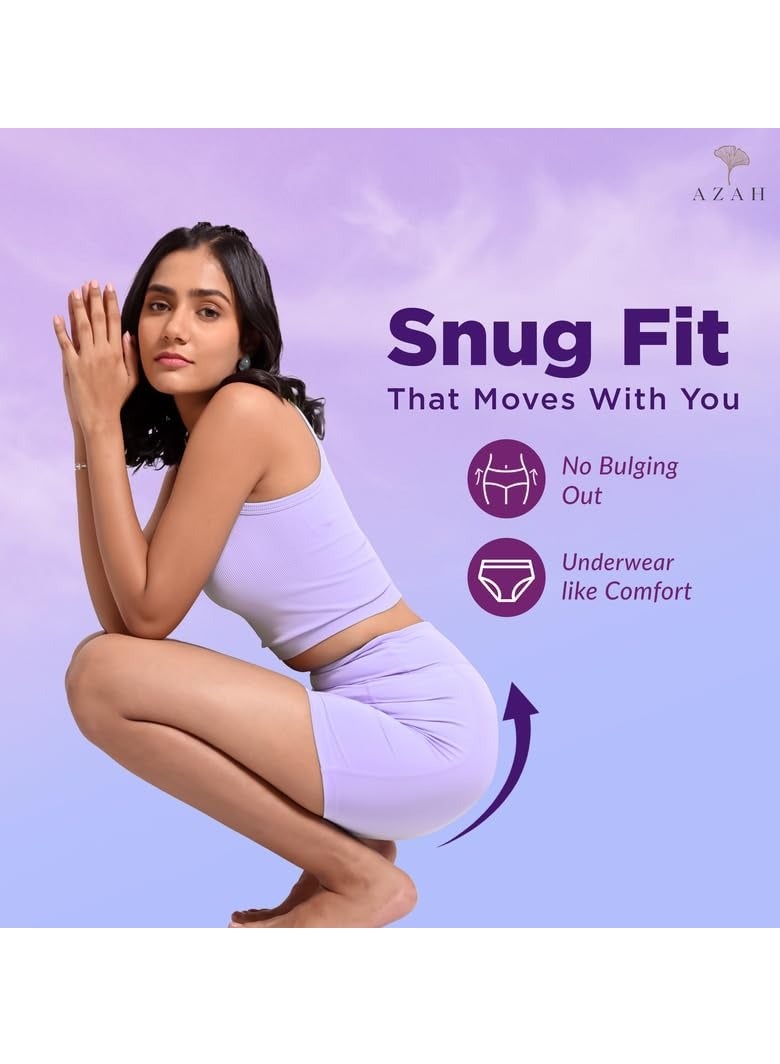 Azah Period Panty for Girls [2XL-3XL], Pack of 5] | Leak Proof & Rash Free | Disposable Period Panty for Women Heavy Flow | 12 Hrs Protection | Super Absorbent 360Â° Coverage | All Night Protection - Image 3