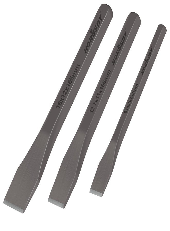 HORUSDY 3-Piece Heavy-Duty Cold Chisel Set, 3/8", 1/2", 5/8" Metal Chisels, Drop-Forged Cr-V Steel for Woodworking, Metalworking, Masonry & Carpentry - Image 2