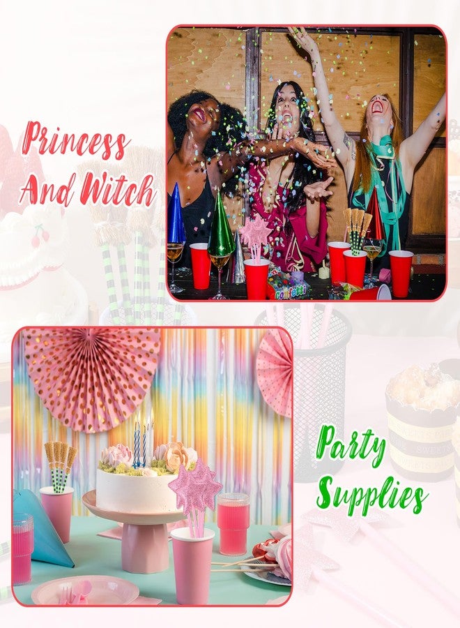 mekueeex 36 Pack Witch and Princess Party Favors Including Witch Broom Pens and Pink Star Ballpoints Pink and Green Favors for Halloween Party Supplies Decorations Goodie Bag - Image 5
