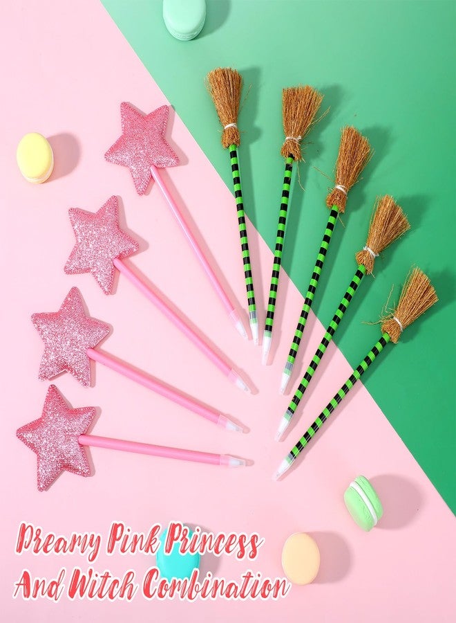 mekueeex 36 Pack Witch and Princess Party Favors Including Witch Broom Pens and Pink Star Ballpoints Pink and Green Favors for Halloween Party Supplies Decorations Goodie Bag - Image 3
