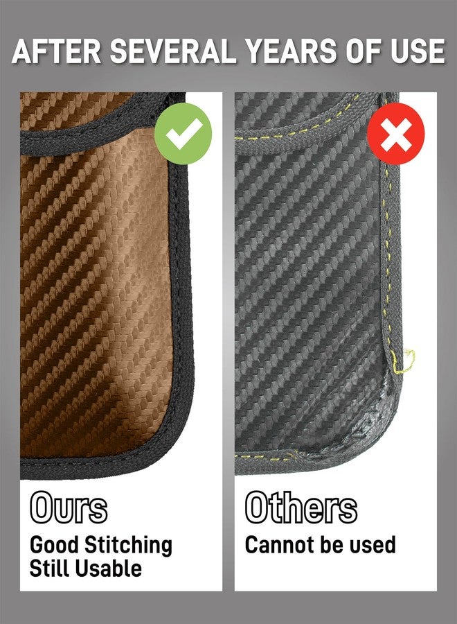 Vammcht 2PK Faraday Key Fob Protector, Carbon Fiber Brown, 2-Pack, Compatible with Car - Image 5