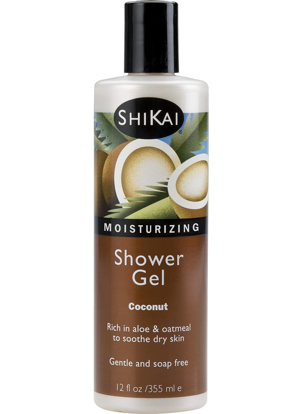 SHIKAI ShiKai - Daily Moisturizing Shower Gel (Coconut, 12 oz) | Gentle Soap-free Formula | With Aloe Vera & Oatmeal for Soft, Healthy Skin | Dry Skin Relief 