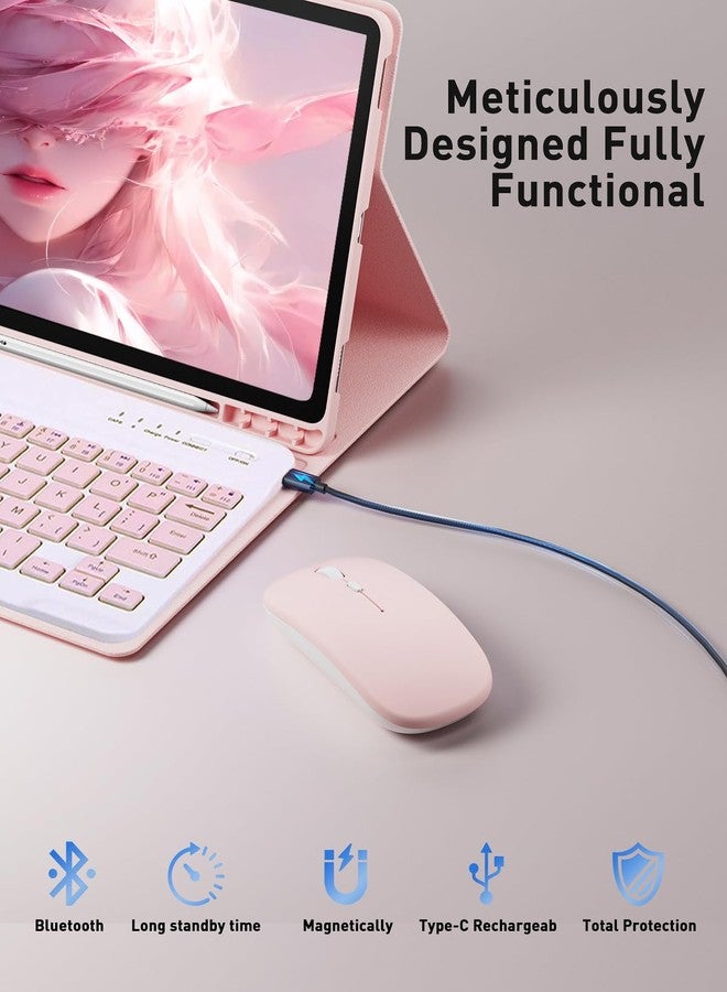 TUNKARMOR Case Keyboard for iPad Mini 7 (A17 Pro 2024) & Mini 6 (2021) 8.3" - with Mouse and Magnetically Keyboard, Case with Pencil Holder for iPad Mini 7th/6th Generation, Auto Sleep/Wake, Pink - Image 4