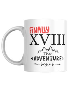 18th Birthday Coffee Mug, Finally 18 The Adventure Begins, Mountain Design, White Ceramic, 11 oz - pzsku/Z91B625A25D6887999092Z/45/_/1740731548/a43be0b6-4fbe-4f0a-a422-ed9d826ba35c