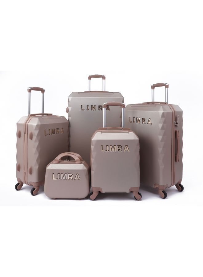 ليمرا طقم شنط سفر مكون من 5 حقائب أمتعة ذهبي - Image 1