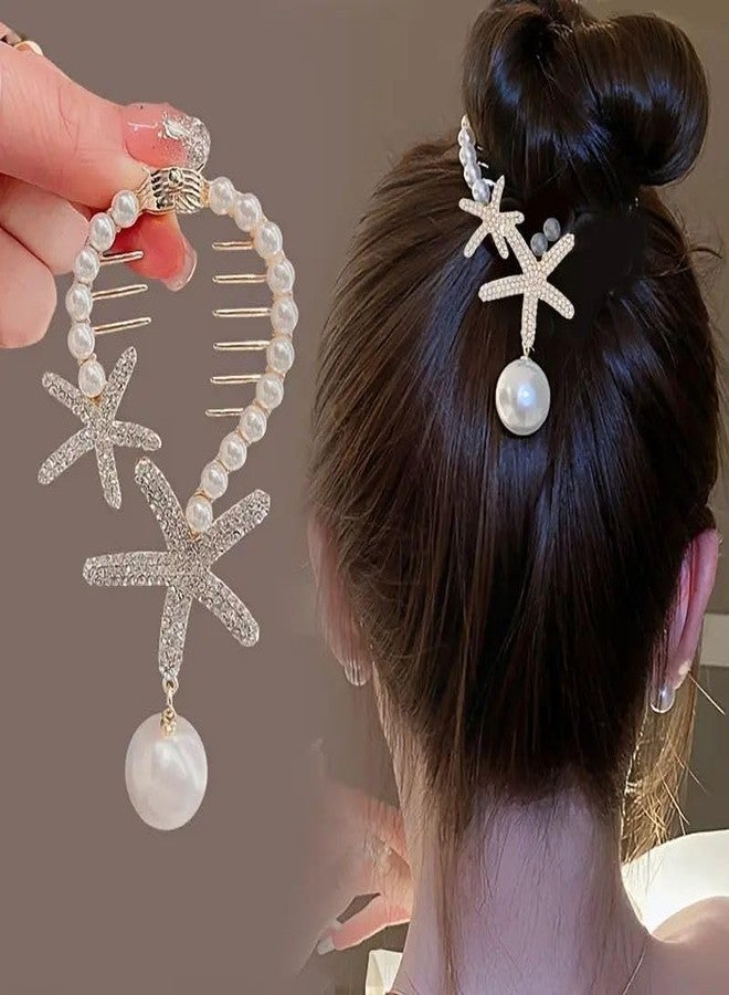 Radhya Accessories Bun Hair Clip for Women Bun Hair Claw for Girls (1 pc) Strong Grip Stone Studded Hair Clutcher hair clip for Girls Rakshabandhan Gift for Sister - Image 1