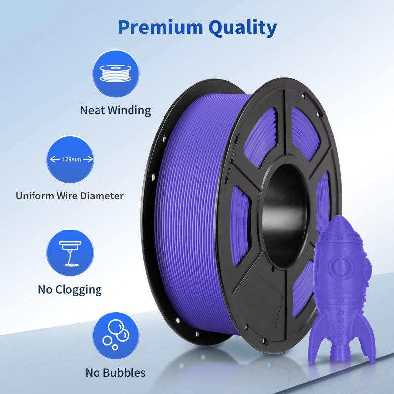 ANYCUBIC PLA Filament 1.75mm Bundle, 3D Printing PLA Filament 1.75mm Dimensional Accuracy +/- 0.02mm, 1KG Spool (2.2 lbs), 2KG Purple + Green - Image 2