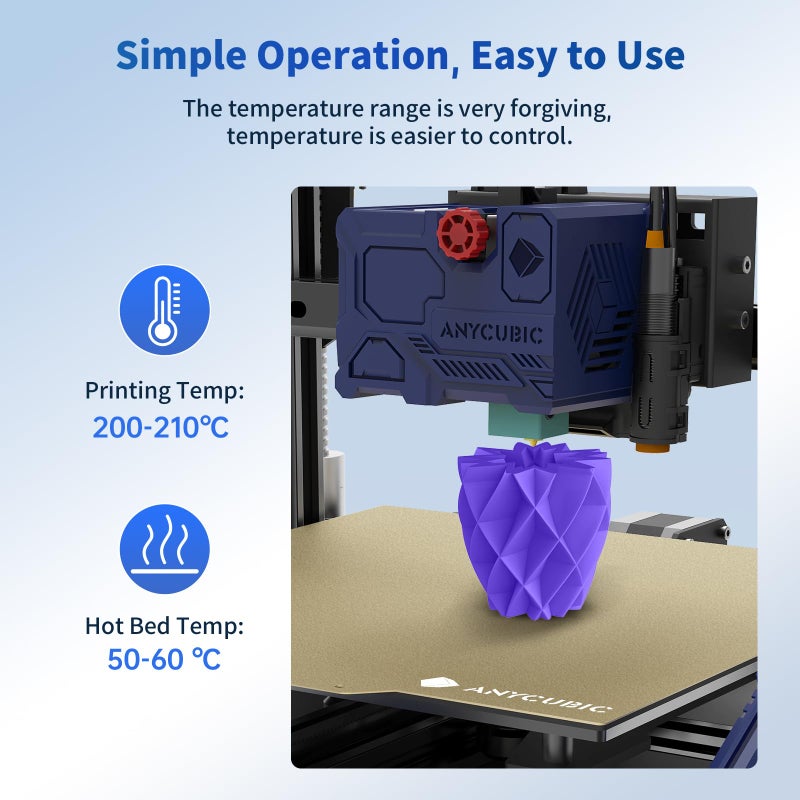 ANYCUBIC PLA Filament 1.75mm Bundle, 3D Printing PLA Filament 1.75mm Dimensional Accuracy +/- 0.02mm, 1KG Spool (2.2 lbs), 2KG Purple + Green - Image 3