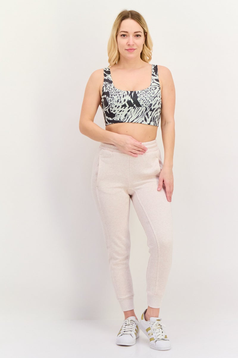 Adidas Women Brand Logo Padded Training Sports Bra, Grey - Image 4