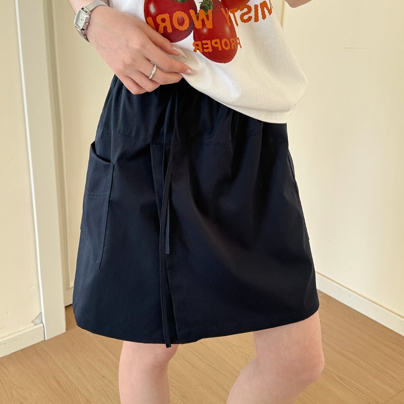 Ice Silk Yamamoto Short Skirt For Women, Summer Thin High-Waisted Slimming Petite Workwear Skirt Pants, Bodycon Half Skirt - Image 1