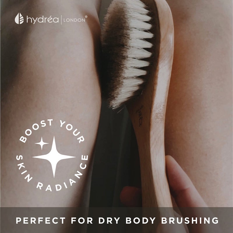 Hydrea London Dry Body Brush â€“Short Handle Premium Exfoliating Dry Skin Brush with Natural Bristle, FSCÂ® Certified Beechwood. - Image 5