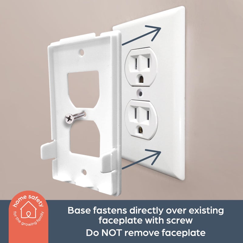 Dreambaby Extra-Large Dual Fit Outlet Plug Cover - Electrical Socket Guard for Standard and Decora - White - Model L945 - Image 4