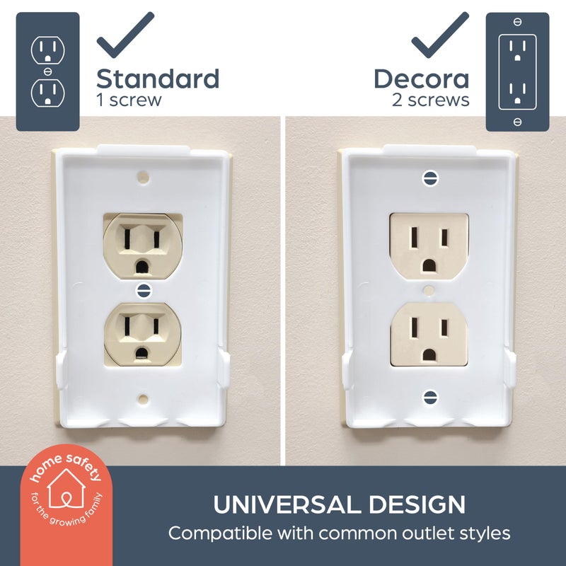 Dreambaby Extra-Large Dual Fit Outlet Plug Cover - Electrical Socket Guard for Standard and Decora - White - Model L945 - Image 5