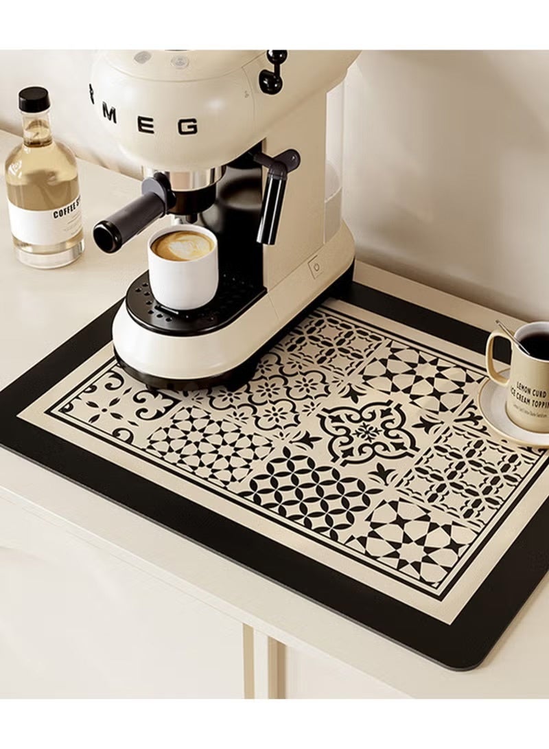 FUOE Coffee Mat Coffee Bar Mat Hide Stain Absorbent Drying Mat with Waterproof Rubber Backing 11.8" x 15.75" - Image 2