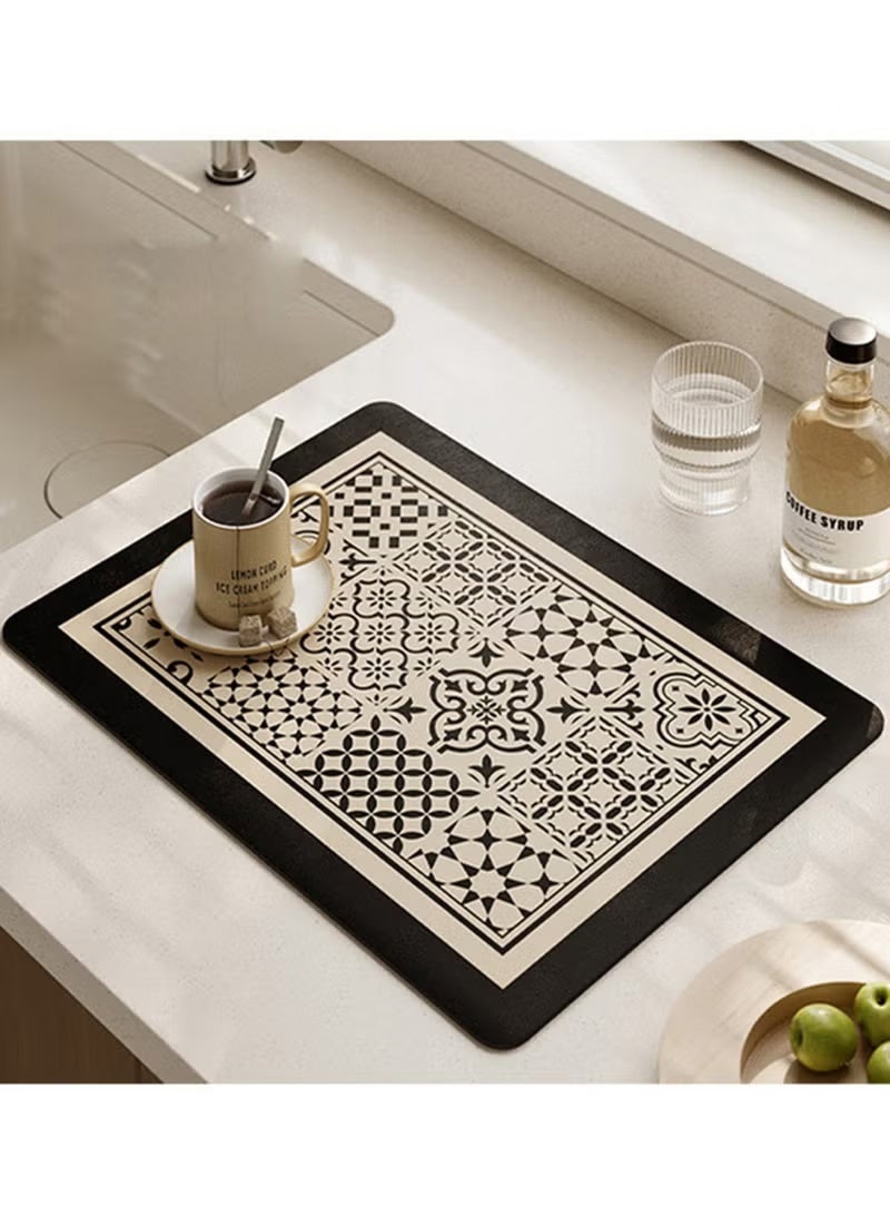 FUOE Coffee Mat Coffee Bar Mat Hide Stain Absorbent Drying Mat with Waterproof Rubber Backing 11.8" x 15.75" - Image 3