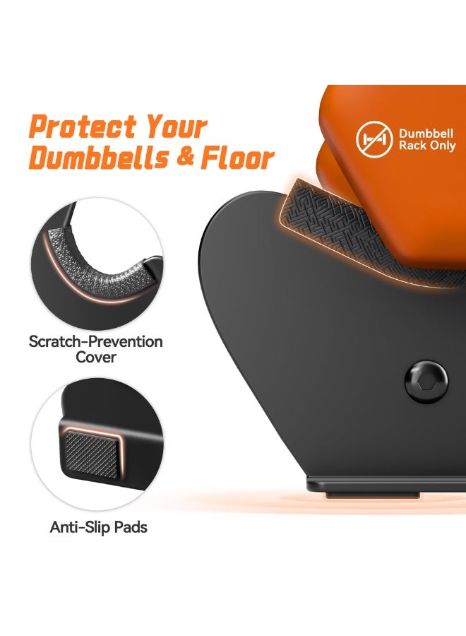 دوغي 【لا تشمل الدمبل】حامل دمبل مع وسادات مضادة للانزلاق لصالة الألعاب الرياضية المنزلية، تصميم إطار على شكل A مضغوط مع مقبض، حامل دمبل مستوحى من المرجان ويوفر توفيراً للمساحة - Image 4