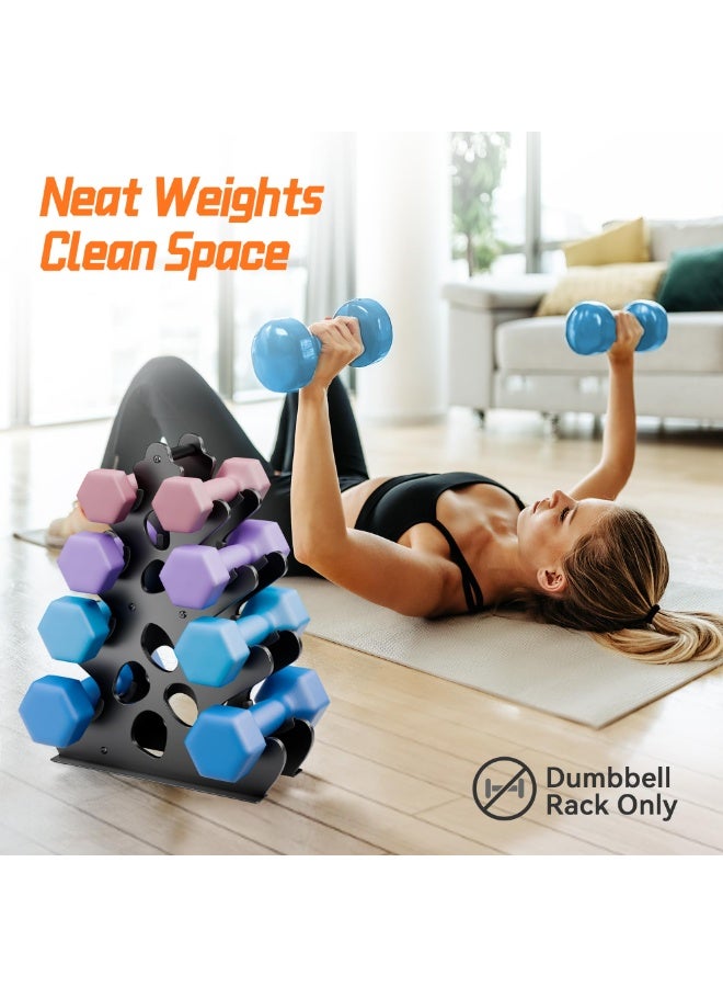 دوغي 【لا تشمل الدمبل】حامل دمبل مع وسادات مضادة للانزلاق لصالة الألعاب الرياضية المنزلية، تصميم إطار على شكل A مضغوط مع مقبض، حامل دمبل مستوحى من المرجان ويوفر توفيراً للمساحة - Image 5
