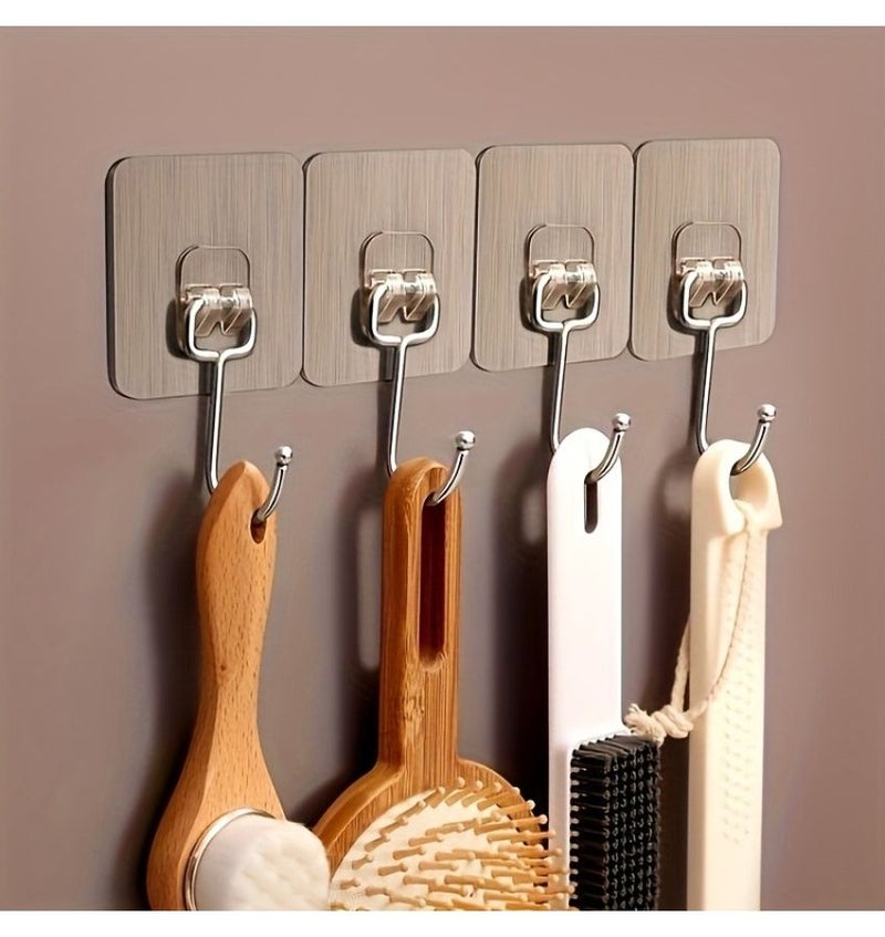 30 Pcs Super Strong Adhesive No Drill Hooks Reusable Golden Hooks For Kitchen Bathroom Tile Walls Hang Towels Cookware And More - Image 4