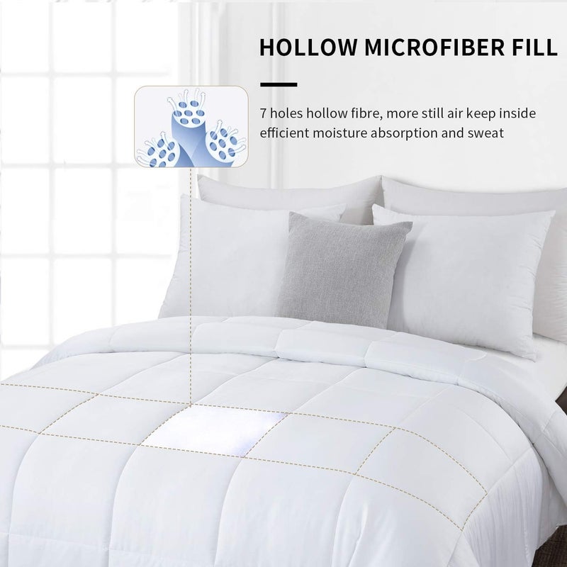 HOMBYS Lightweight Cooling Comforter,100% Viscose Made from Bamboo Cal King Size Comforter Down Alternative Duvet Insert 8 Corner Tabs, All Season Soft Comforter for Hot Sleepers - Image 4
