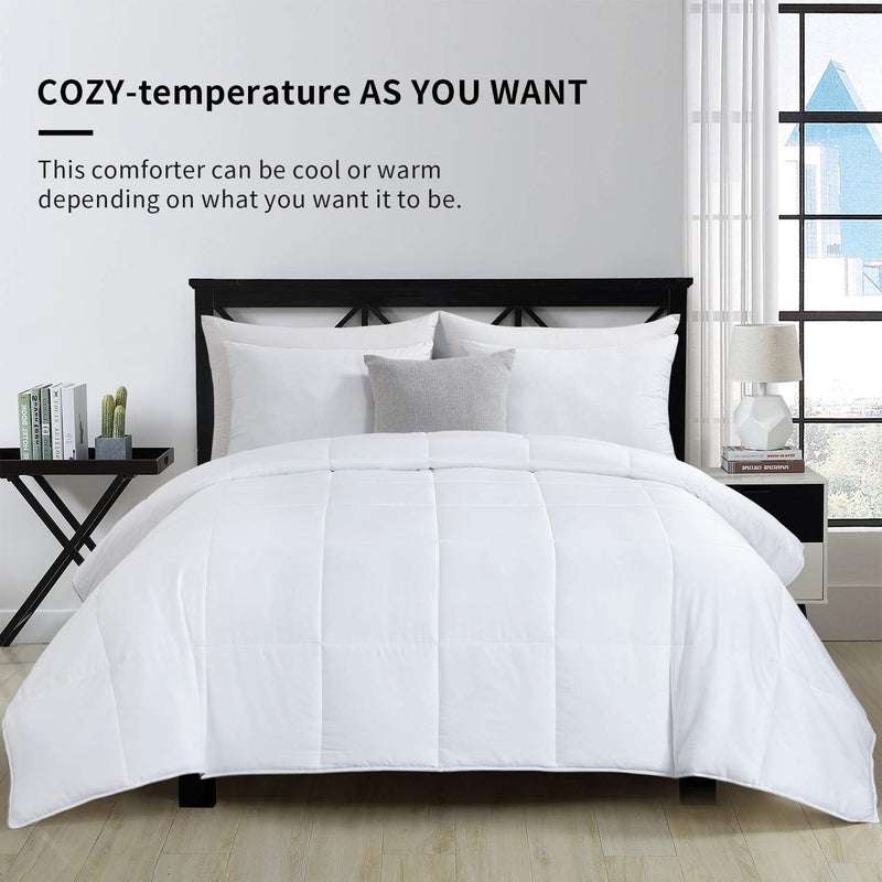 HOMBYS Lightweight Cooling Comforter,100% Viscose Made from Bamboo Cal King Size Comforter Down Alternative Duvet Insert 8 Corner Tabs, All Season Soft Comforter for Hot Sleepers - Image 2
