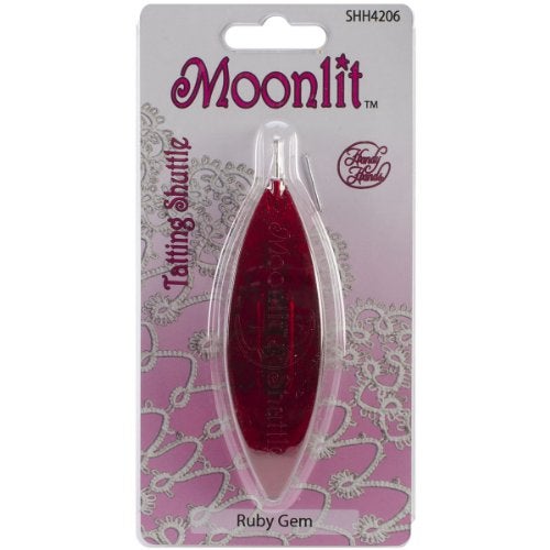 Handy Hands Moonlit Tatting Shuttle with Hook, Ruby Red - Image 1