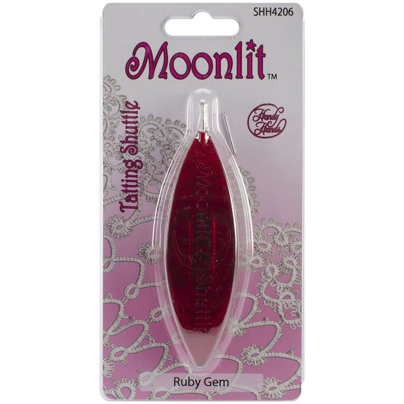 Handy Hands Moonlit Tatting Shuttle with Hook, Ruby Red - Image 4