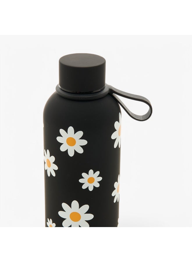 LIFESTYLE Floral Print Water Bottle - Black for Women - Image 3