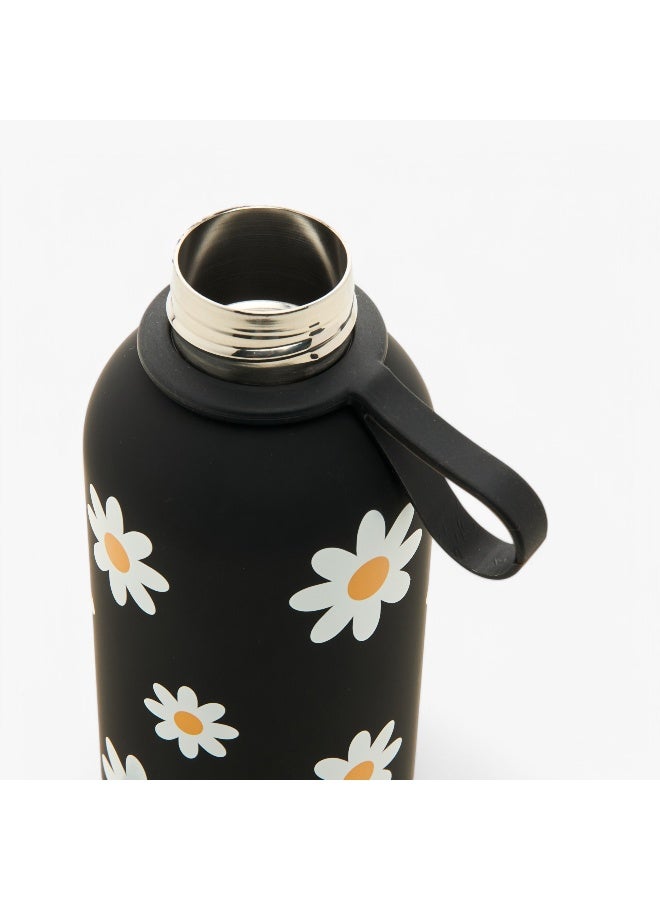 LIFESTYLE Floral Print Water Bottle - Black for Women - Image 5