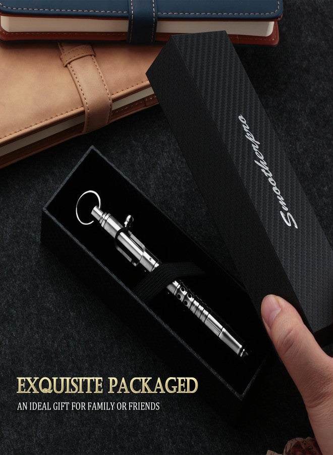 SMOOTHERPRO Tactical Bolt-Action Pen Titanium Compatible with Parker Refill Hollow Design Retractable Outdoor Business Office Writing Color Natural(HTP01) - Image 4