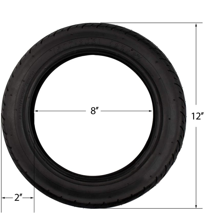 StaiBC Heavy Duty 12.5x2.25 (12-1/2 x2-1/4) Tire & Inner Tube Set with Angled Valve Stem for Electric Scooters Razor Pocket Mod, Currie, Schwinn, GT, IZIP, eZip - Image 2