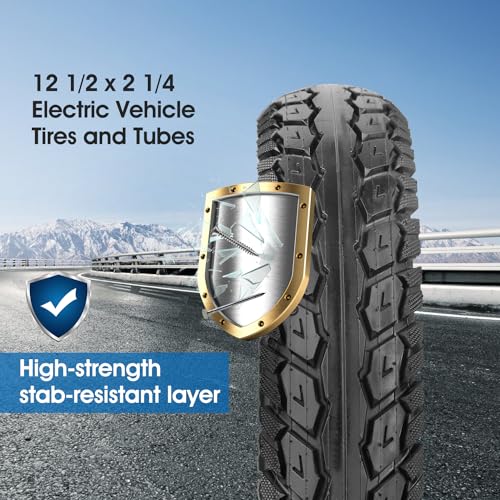 StaiBC Heavy Duty 12.5x2.25 (12-1/2 x2-1/4) Tire & Inner Tube Set with Angled Valve Stem for Electric Scooters Razor Pocket Mod, Currie, Schwinn, GT, IZIP, eZip - Image 4