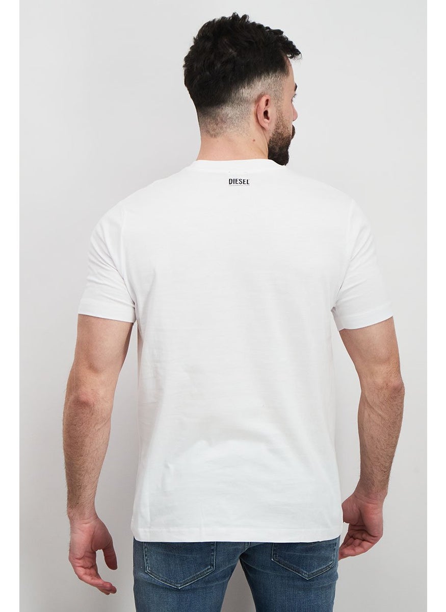 DIESEL Men Crew Neck Short Sleeve Graphic Print T-shirt, White Combo  - Image 4
