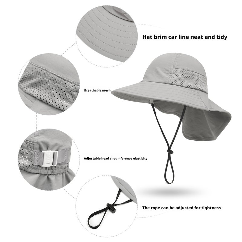 Kids Sun Hat Bucket Hat with Neck Flap - Image 4