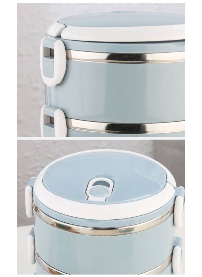 Stainless Steel Lunch Box Dual Layer Large Capacity Thermal Insulated Food Container with Durable Handle BPA Free Leak Proof Lunch Box