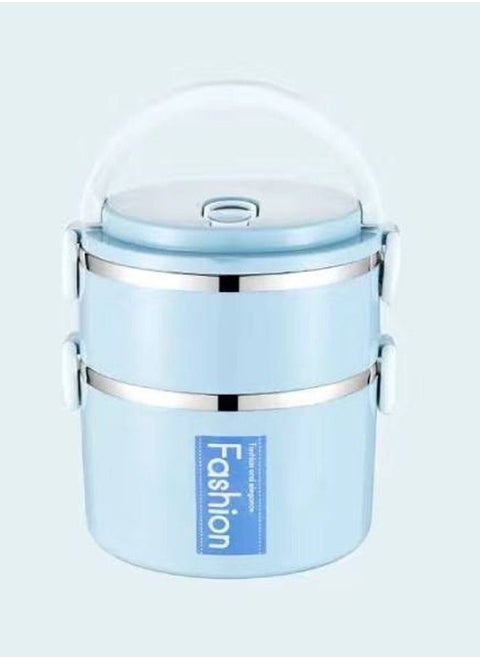 Stainless Steel Lunch Box Dual Layer Large Capacity Thermal Insulated Food Container with Durable Handle BPA Free Leak Proof Lunch Box